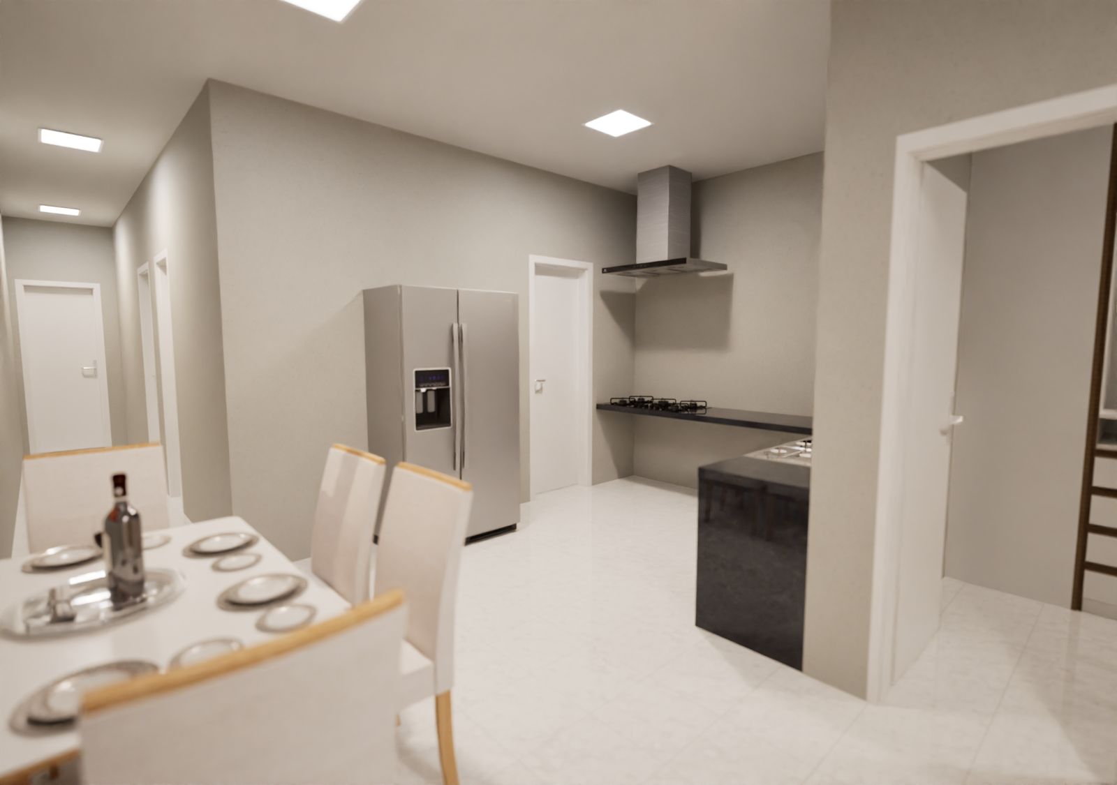 Cozinha e sala de jantar